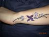 glitter flower vine tattoo